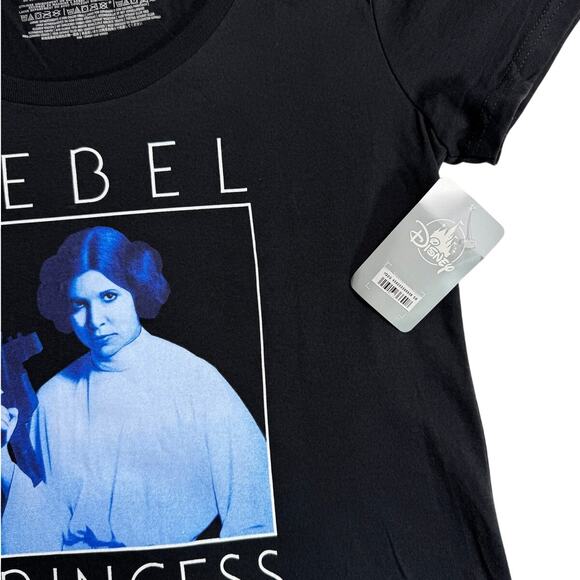 Disney Parks Star Wars Princess Leia Rebel Princess Black T-Shirt L Large NWT - Picture 6 of 9